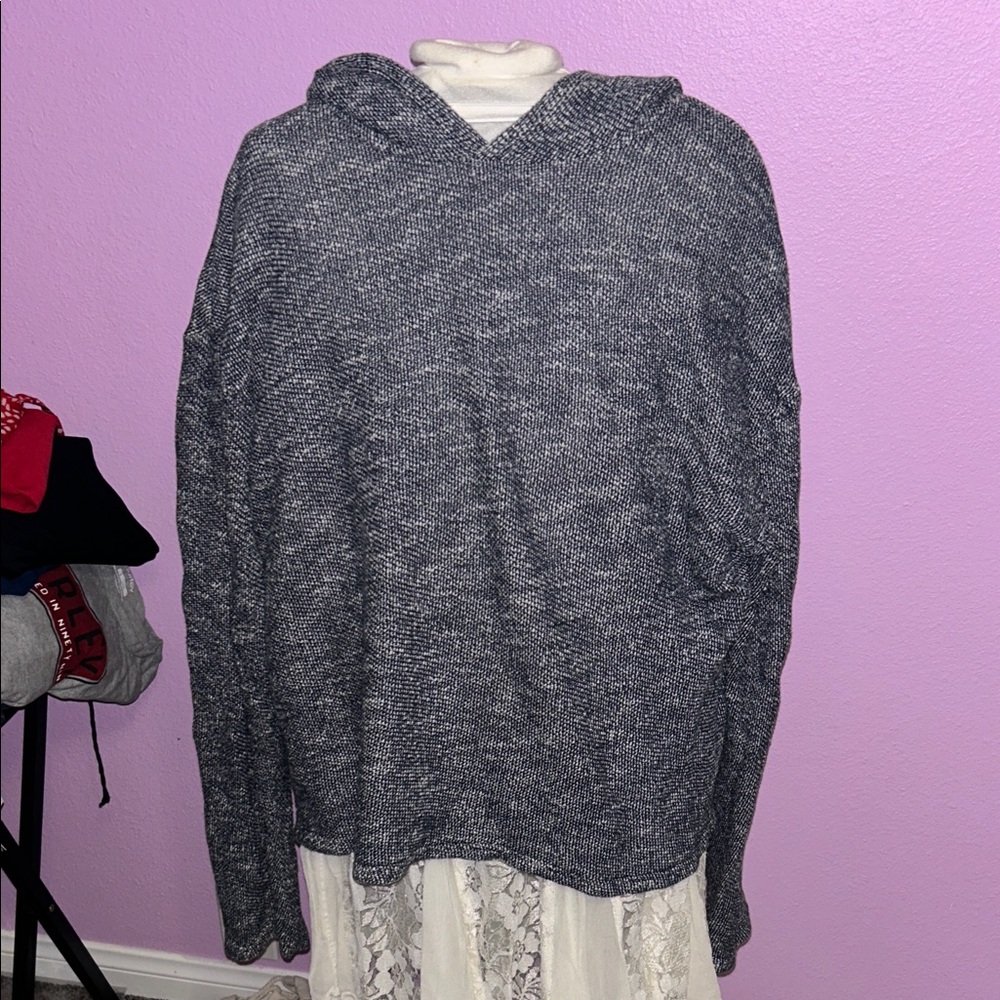 Gray Knit Hoodie